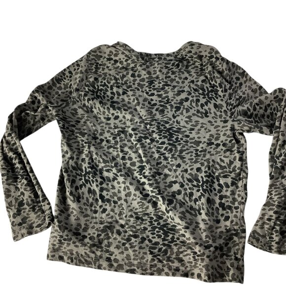 Old Navy Girls Leopard Print Love Graphic Shirt Long Sleeve Size M (8) Gray - Picture 9 of 9